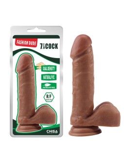 Dildo Dual density Fashion Dude 20 cm Bronceado 2