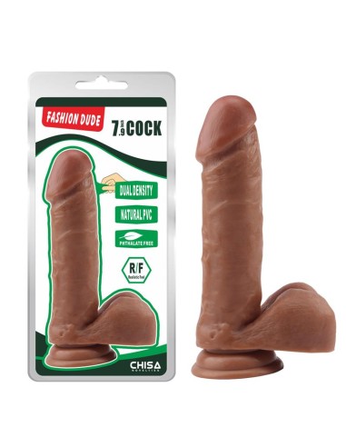 Dildo Dual density Fashion Dude 20 cm Bronceado