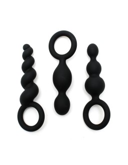 Pack de 3 Plugs Silicona Negro 2