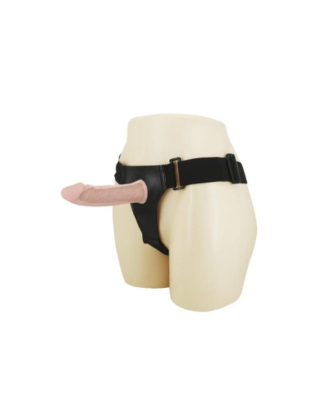 Arnes con Dildo Hueco y Vibracion 155 x 42 cm Natural