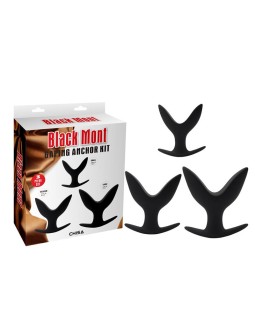 Kit 3 Plug Gaping Anchor Silicona Negro 2
