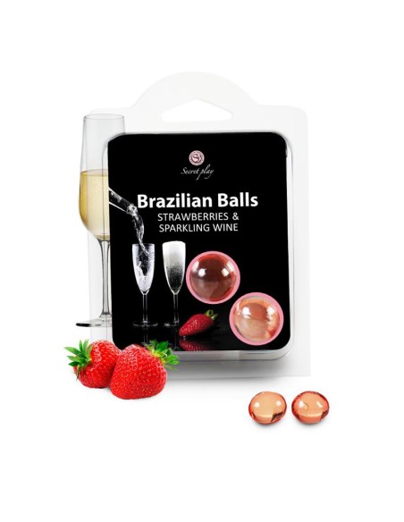 Secret Play Set 2 Brazilian Balls Aroma Fresas Cava