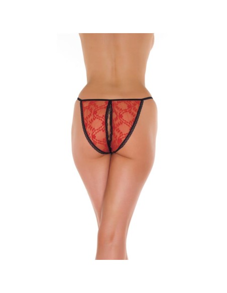Rimba Amorable Braga Abierta Color Rojo y Negro Talla unica