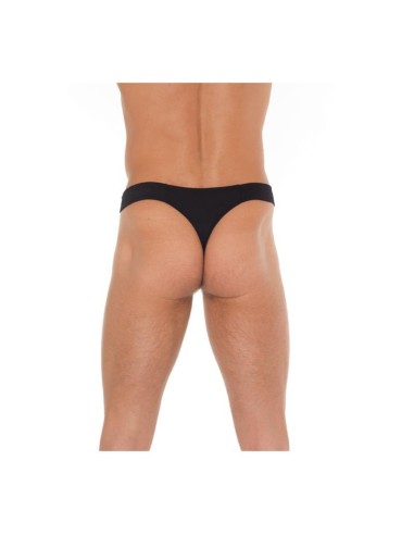 Tanga con Cremallera Negro Talla Unica
