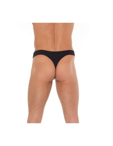 Tanga con Cremallera Negro Talla Unica