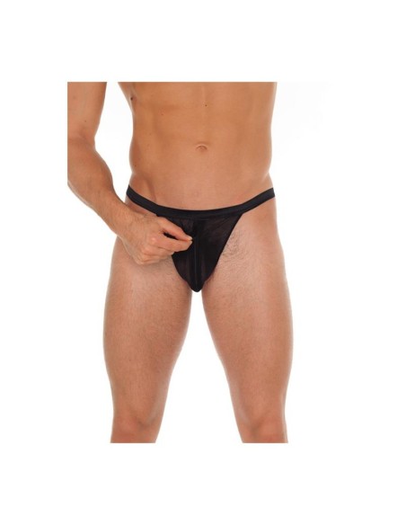 Tanga con Cremallera Negro Talla unica