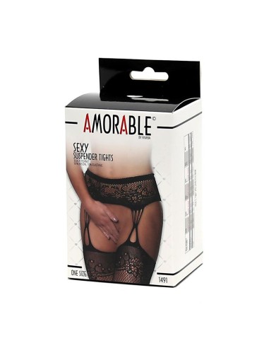 Medias de Liga Rejilla Negras Talla Unica