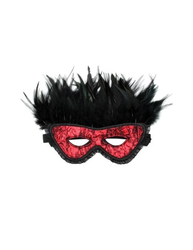 Mascara de Lujo con Plumas Rojo