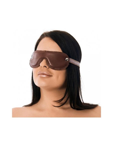 Antifaz Acolchado Cuero Marron