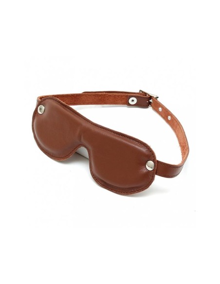 Antifaz Acolchado Cuero Marron