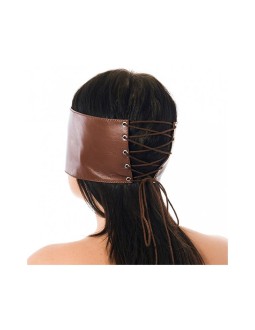 Antifaz Ancho Cuero Marron 2