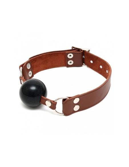 Mordaza con Bola Cuero Marron
