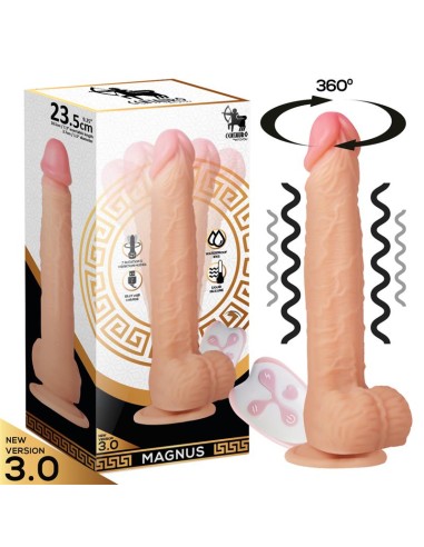 Magnus 30 Dildo Realista Vibrador y Rotador Control Remoto Silicona Liquida