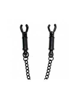 Pinzas para Pezones con Cadena Ajustable Negro 2