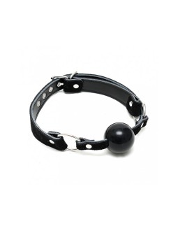 Mordaza Cuero y Silicona Negro