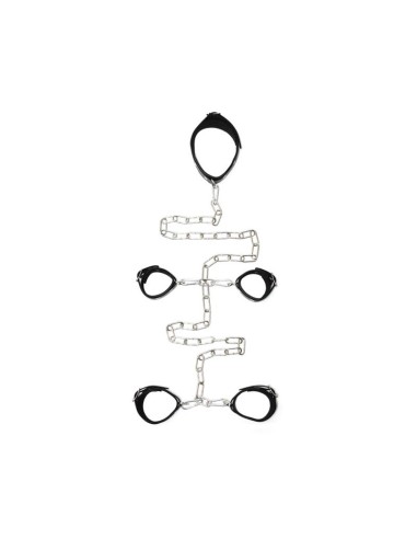 Ataduras Cuello Manos y Pies Cuero y Metal