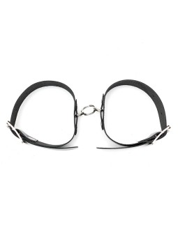 Rimba Bondage Play Esposas Ajustables Color Negro 2