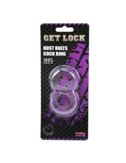 Anillo para el Pene Doble Duo Cock 8 Transparente 2