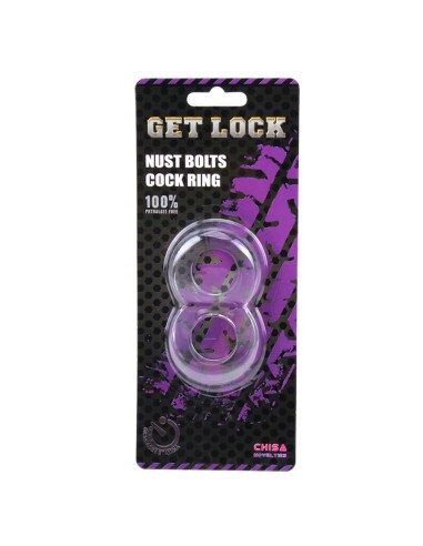 Anillo para el Pene Doble Duo Cock 8 Transparente