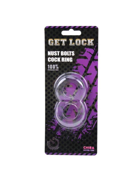 Anillo para el Pene Doble Duo Cock 8 Transparente