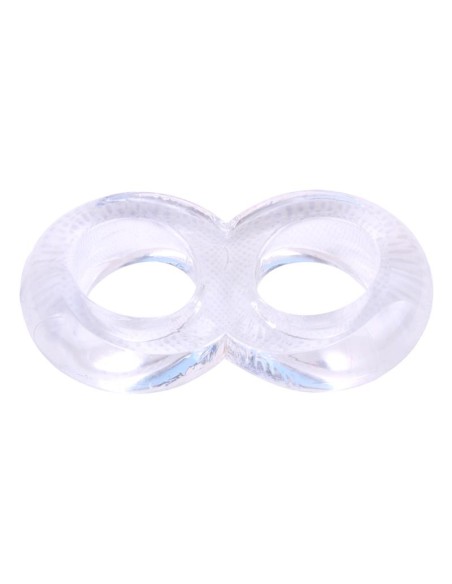 Anillo para el Pene Doble Duo Cock 8 Transparente