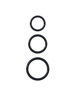Fantasy C Ringz Set de 3 Anillos de Silicona Color Negro
