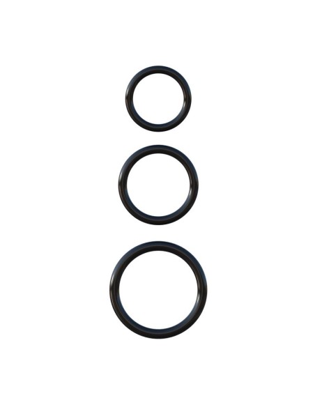 Fantasy C Ringz Set de 3 Anillos de Silicona Color Negro