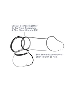 Fantasy C Ringz Set de 3 Anillos de Silicona Color Negro 2