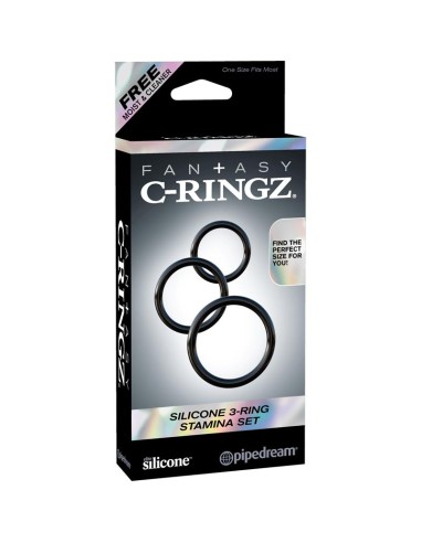 Fantasy C Ringz Set de 3 Anillos de Silicona Color Negro