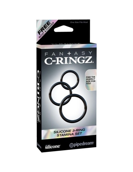 Fantasy C Ringz Set de 3 Anillos de Silicona Color Negro