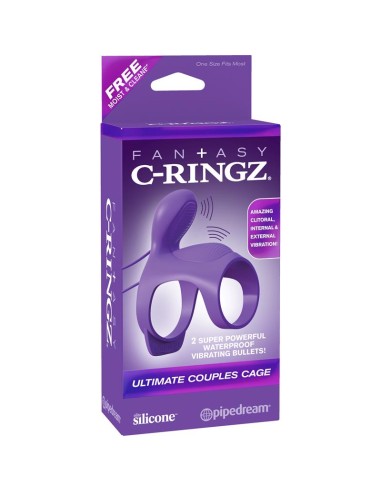 Fantasy C Ringz Anillo Vibrador para Parejas Ultimate Cage Purpura