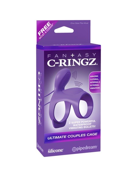 Fantasy C Ringz Anillo Vibrador para Parejas Ultimate Cage Purpura