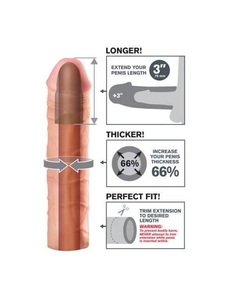 Fantasy X tensions Mega 76 cm Extension de Pene Color natural