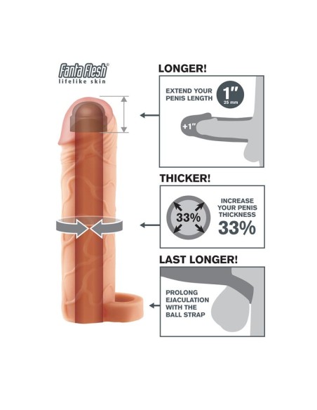 Fantasy X tensions Perfect 25 cm Extension de Pene con Anilla para Testiculos Color Natural
