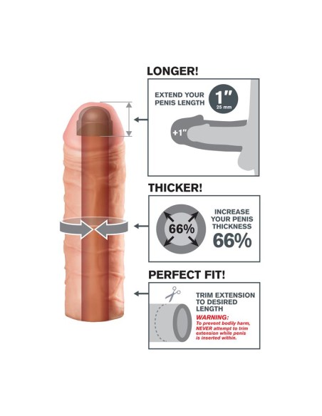 Fantasy X tensions Mega 254 cm Extension de Pene Color Natural