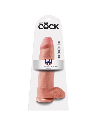 King Cock Pene con Testiculos de 12 Color Natural