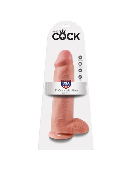 King Cock Pene con Testiculos de 12 Color Natural