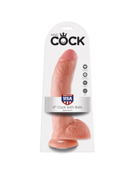 King Cock Pene con Testiculos de 9 Color Natural