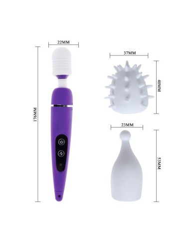 Pack Masajeador y Cabezales King Touch Purpura