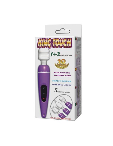 Pack Masajeador y Cabezales King Touch Purpura