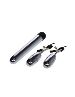 Baile Set Bala Vibrador y Pinzas para Pezones con Vibracion Turbo 2