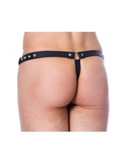 Tanga de Cuero Ajustable Color NEgro 2