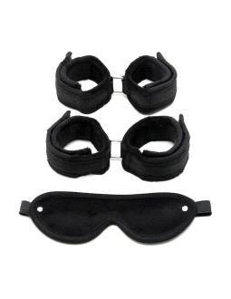 Rimba Bondage Play Set de Esposas para Munecas y Tobillos Color Negro
