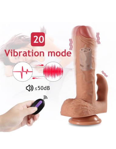 Austin Dildo con 20 Modos de Vibracion y Estimulador de Clitoris
