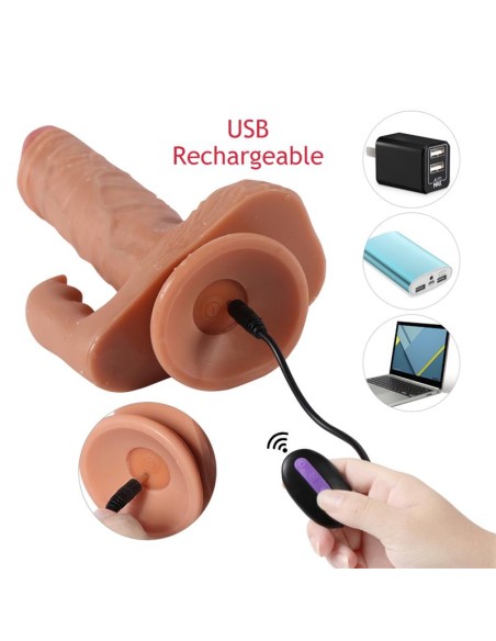 Austin Dildo con 20 Modos de Vibracion y Estimulador de Clitoris