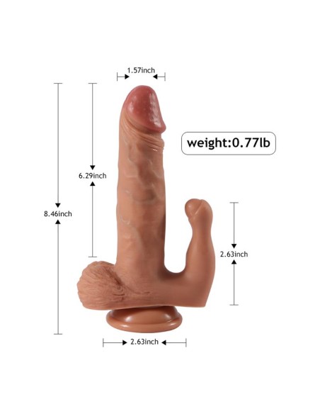 Brody Dildo con 20 Modos de Vibracion y Estimulador de Clitoris