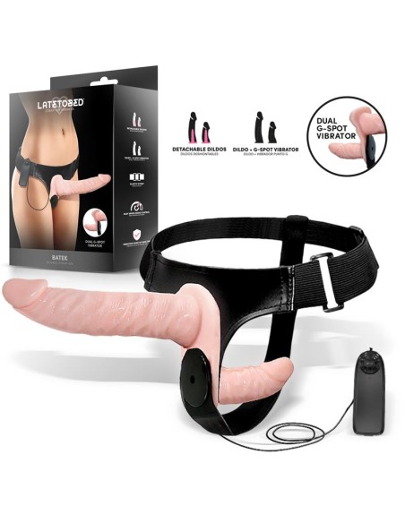Batek Arnes con Dildo Doble Desmontable Punto G y Vibracion Control Remoto