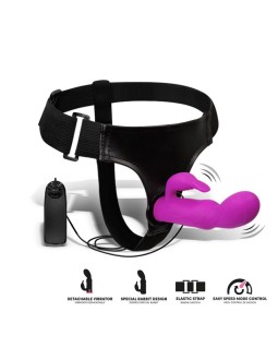 Hymax Arnes con Dildo Vibrador con Conejito y Control Remoto 2
