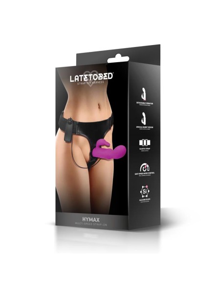 Hymax Arnes con Dildo Vibrador con Conejito y Control Remoto