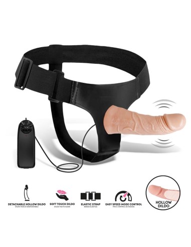 Eleto Arnes con Dildo Hueco Desmontable Vibracion y Control Remoto